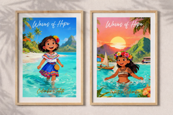 Affiches Waves of Hope : Colombie x Tahiti